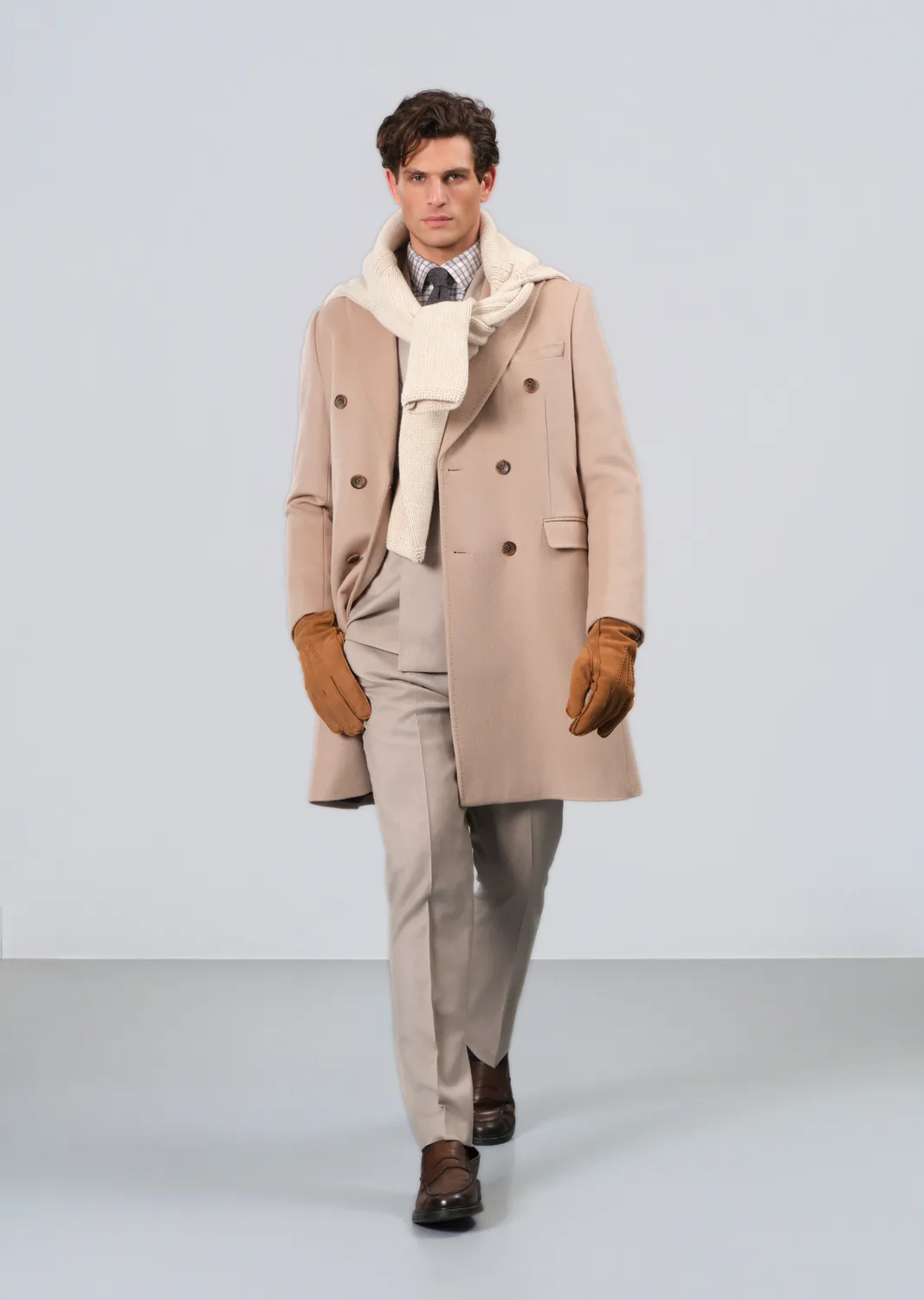 Sand Menswear Sultan DB cappotto cashmere cammello chiaro