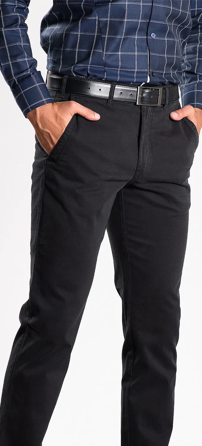 Alain Delon pantaloni neri cotone elasticizzato