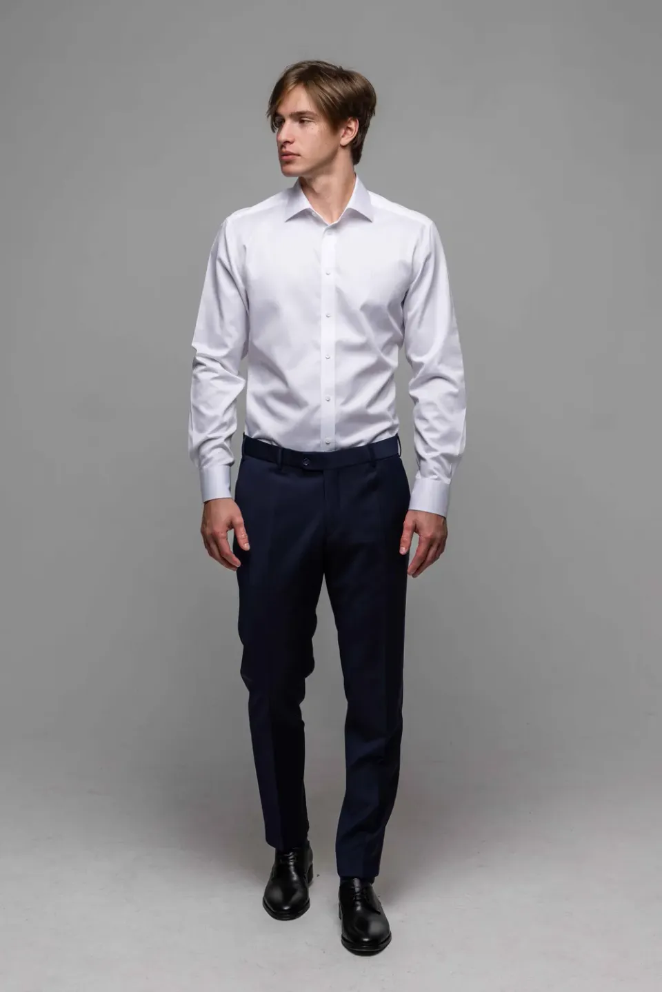 Alain Delon Extra Slim Fit camicia bianca classica elegante