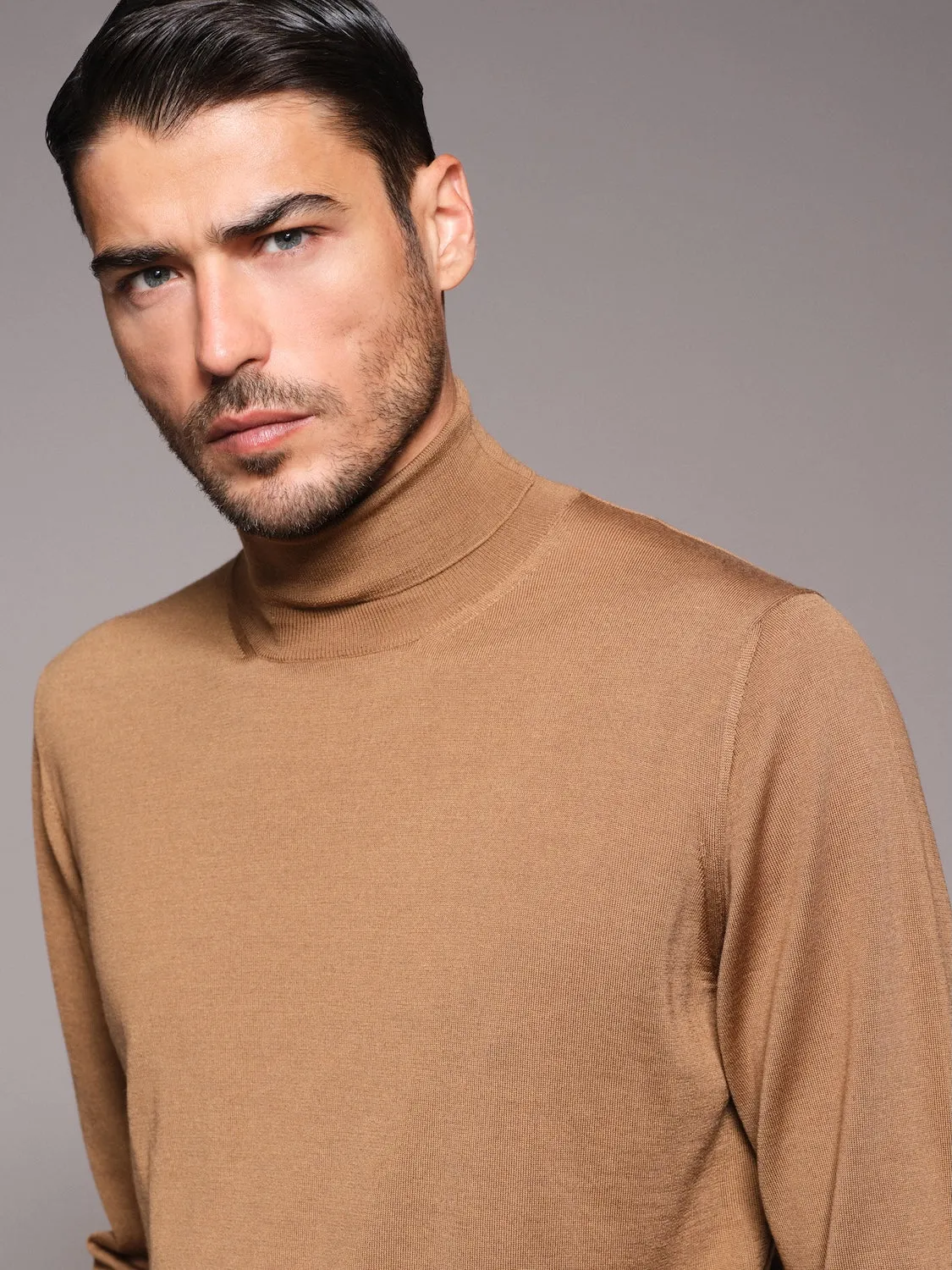 Caruso Dolcevita Uomo Lana Seta Cashmere Beige