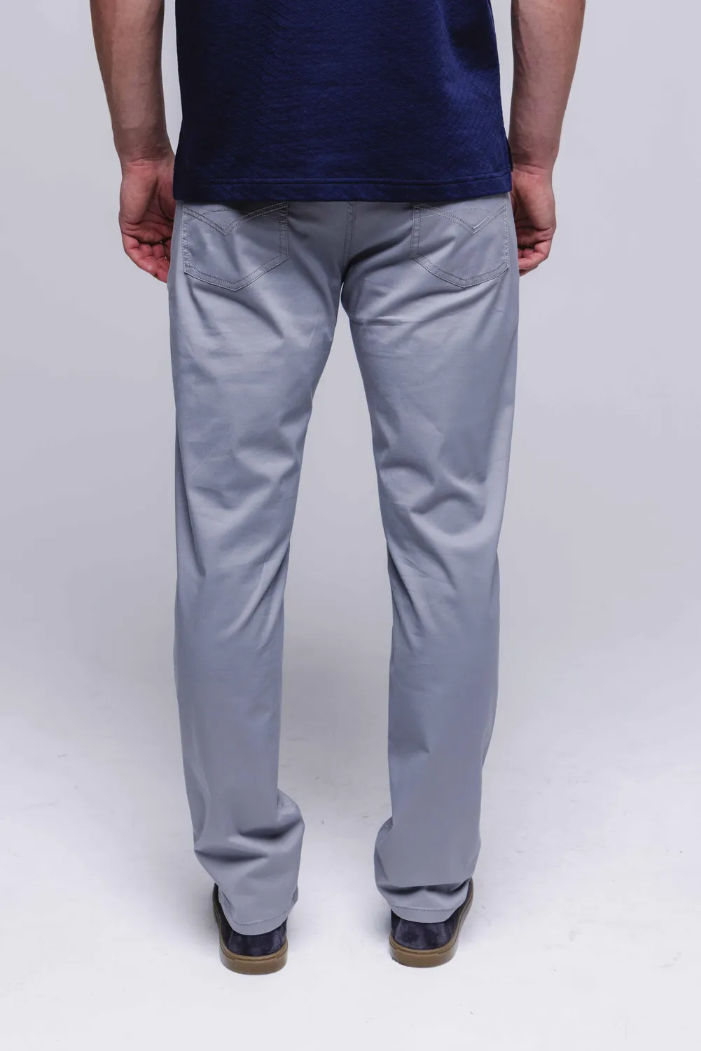 Alain Delon pantaloni casual grigi cotone elasticizzato