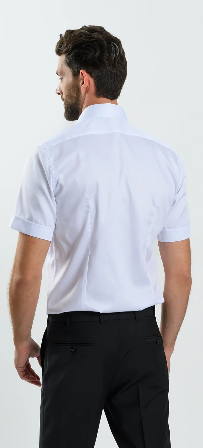 Alain Delon camicia manica corta classic fit bianca fantasia