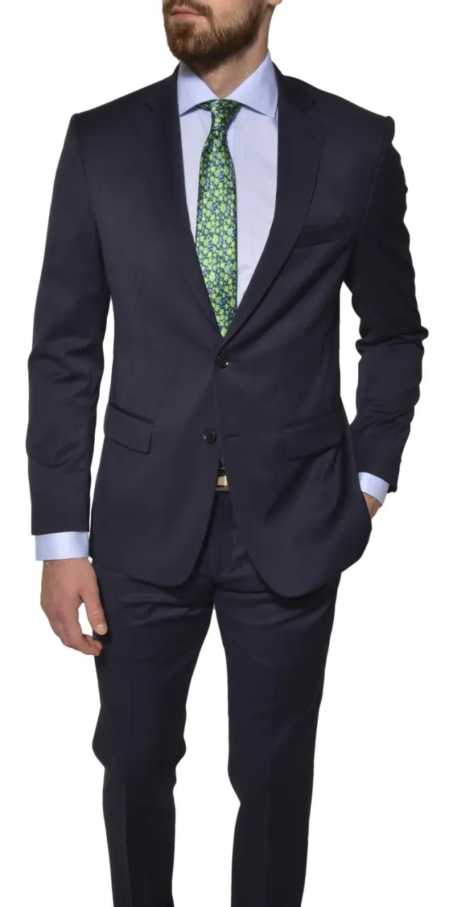Alain Delon Basic giacca abito blu navy lana stretch