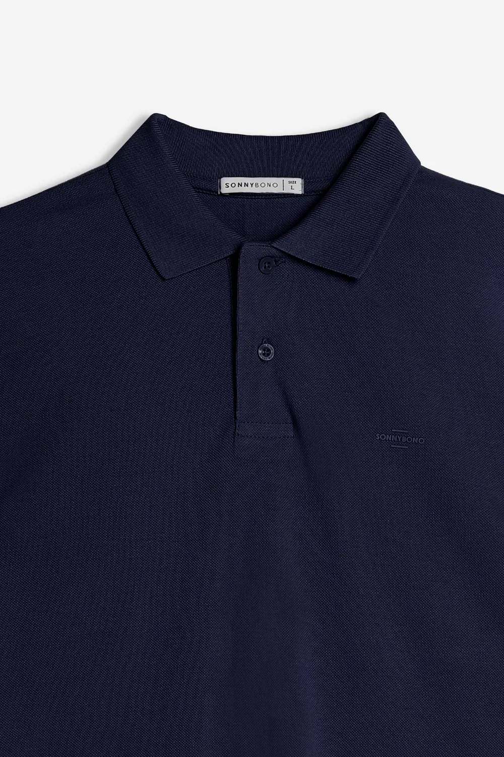 Sonny Bono Piquet Basic polo bleu tinta unita con logo