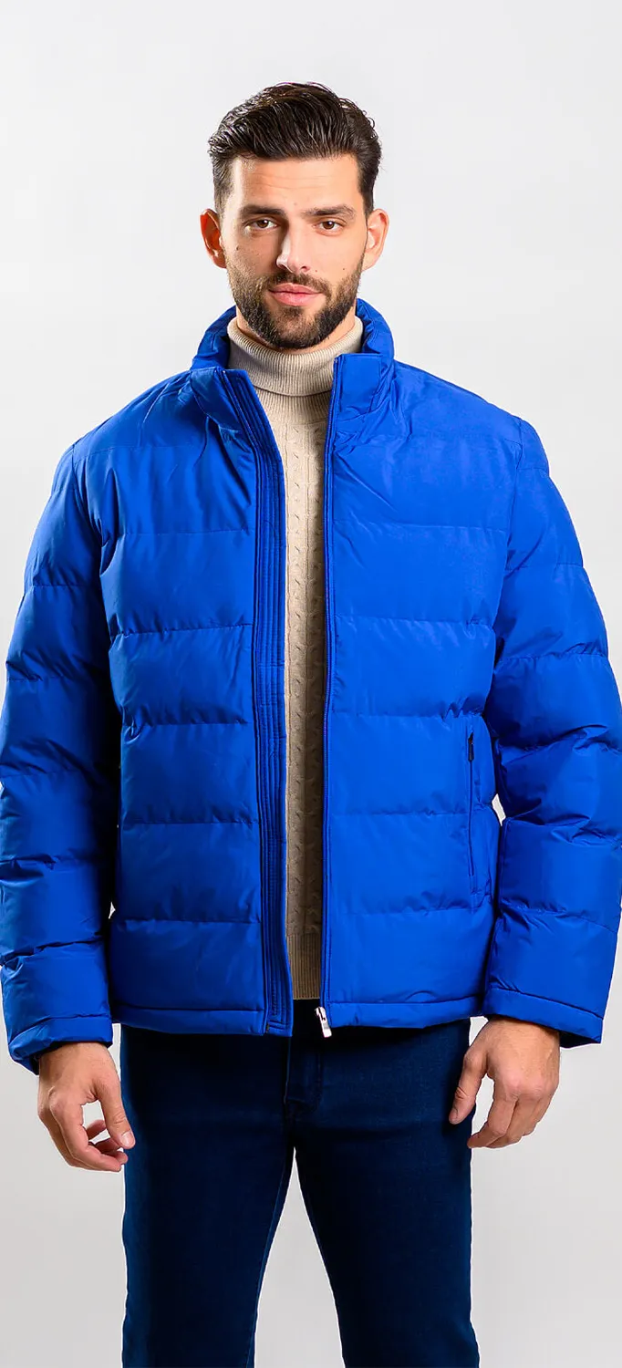 Alain Delon Giacca Invernale Blu Imbottita Leggera