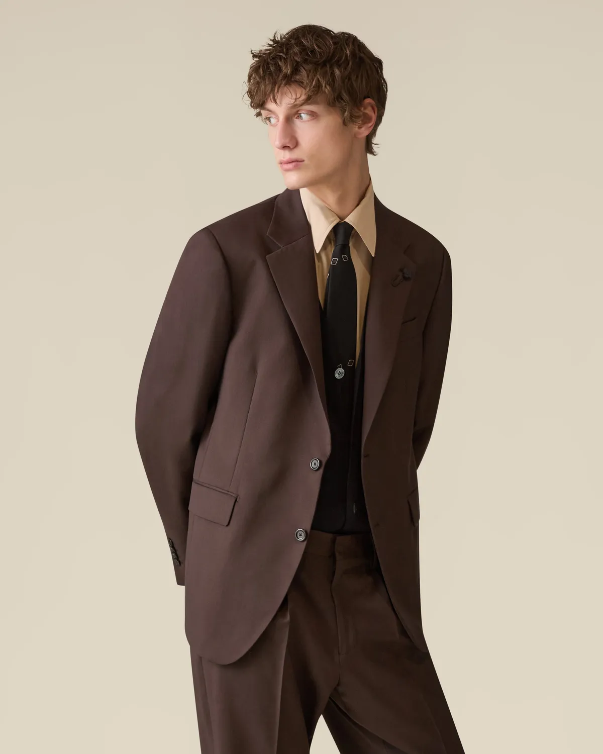 Lardini Feeling Giacca Marrone Twill Leggero