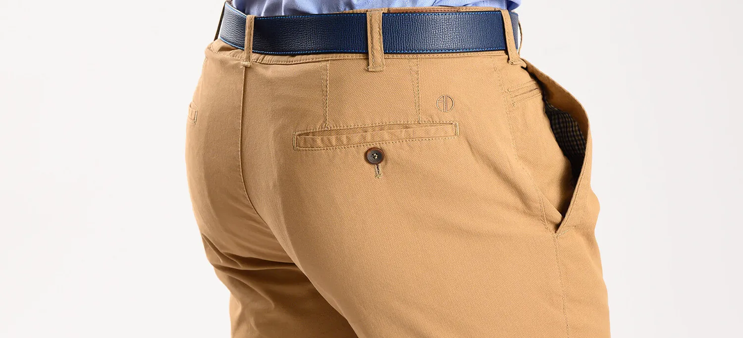 Alain Delon pantalone marrone chiaro chino slim elasticizzato