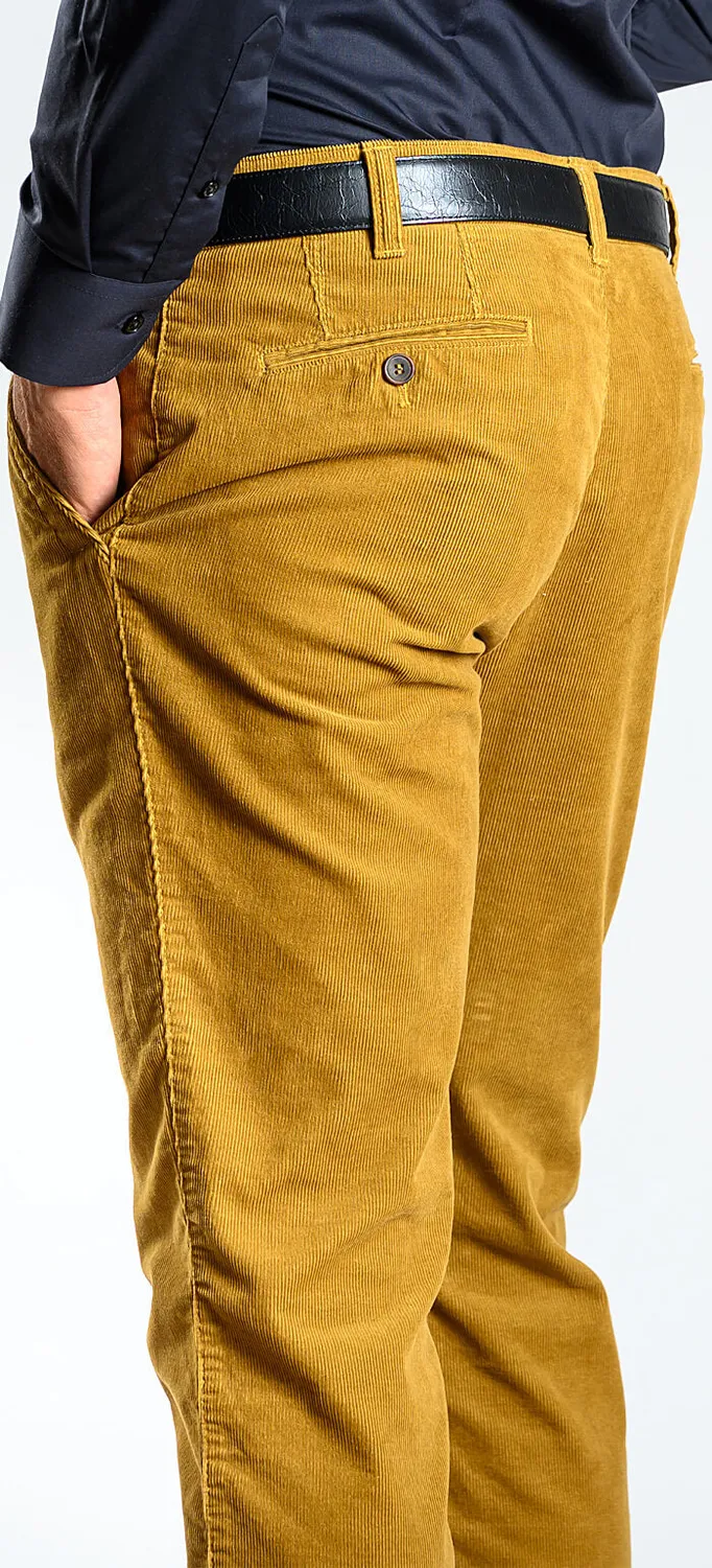 Alain Delon pantaloni velluto senape slim 33/32 stretch