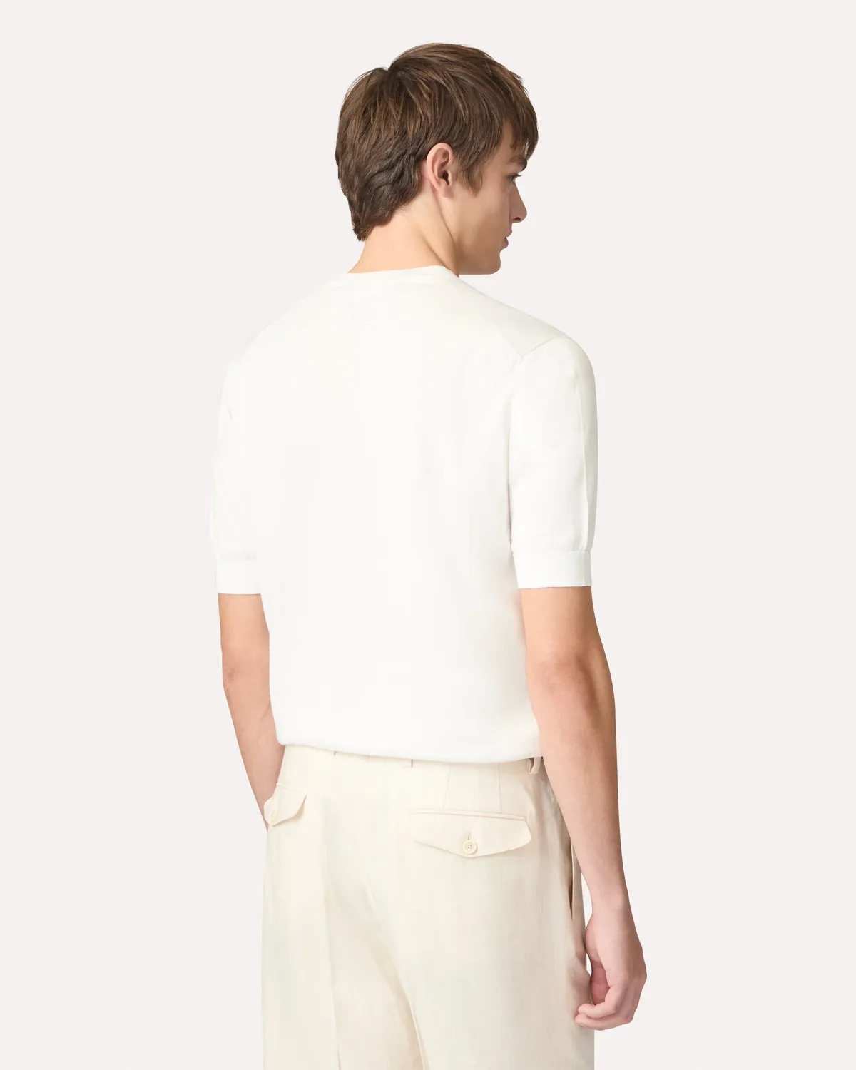 Lardini t-shirt maglia cotone bianca fiore