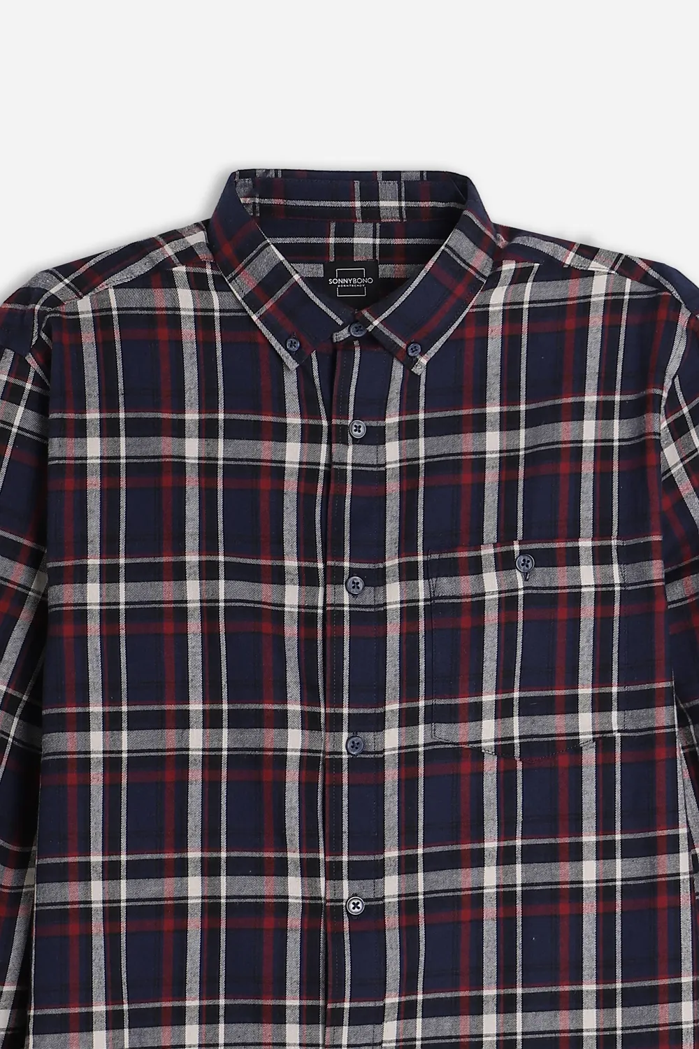 Sonny Bono Camicia Flanella a Quadri Blu