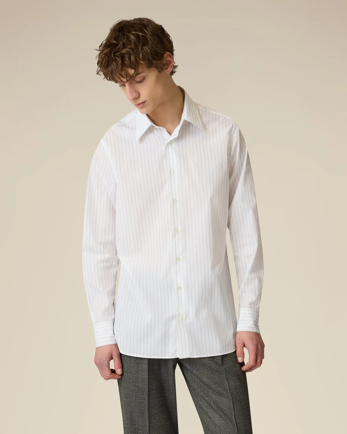 Lardini Camicia Popeline Cotone Bianca Uomo