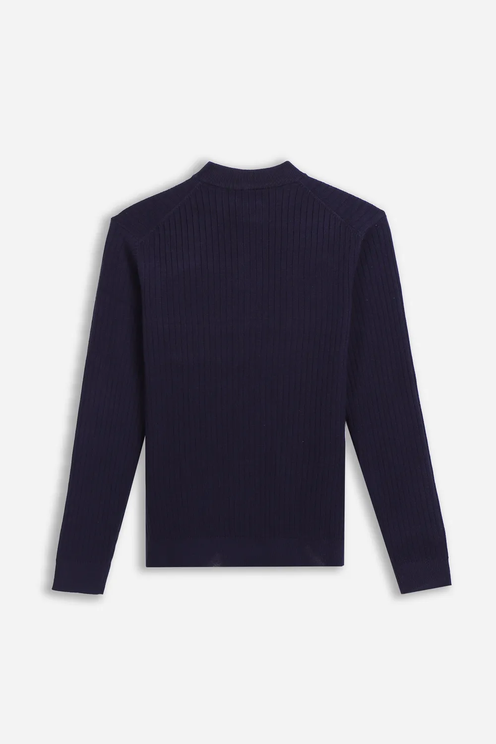 Sonny Bono Serafino maglia a coste bleu scollo bottoni