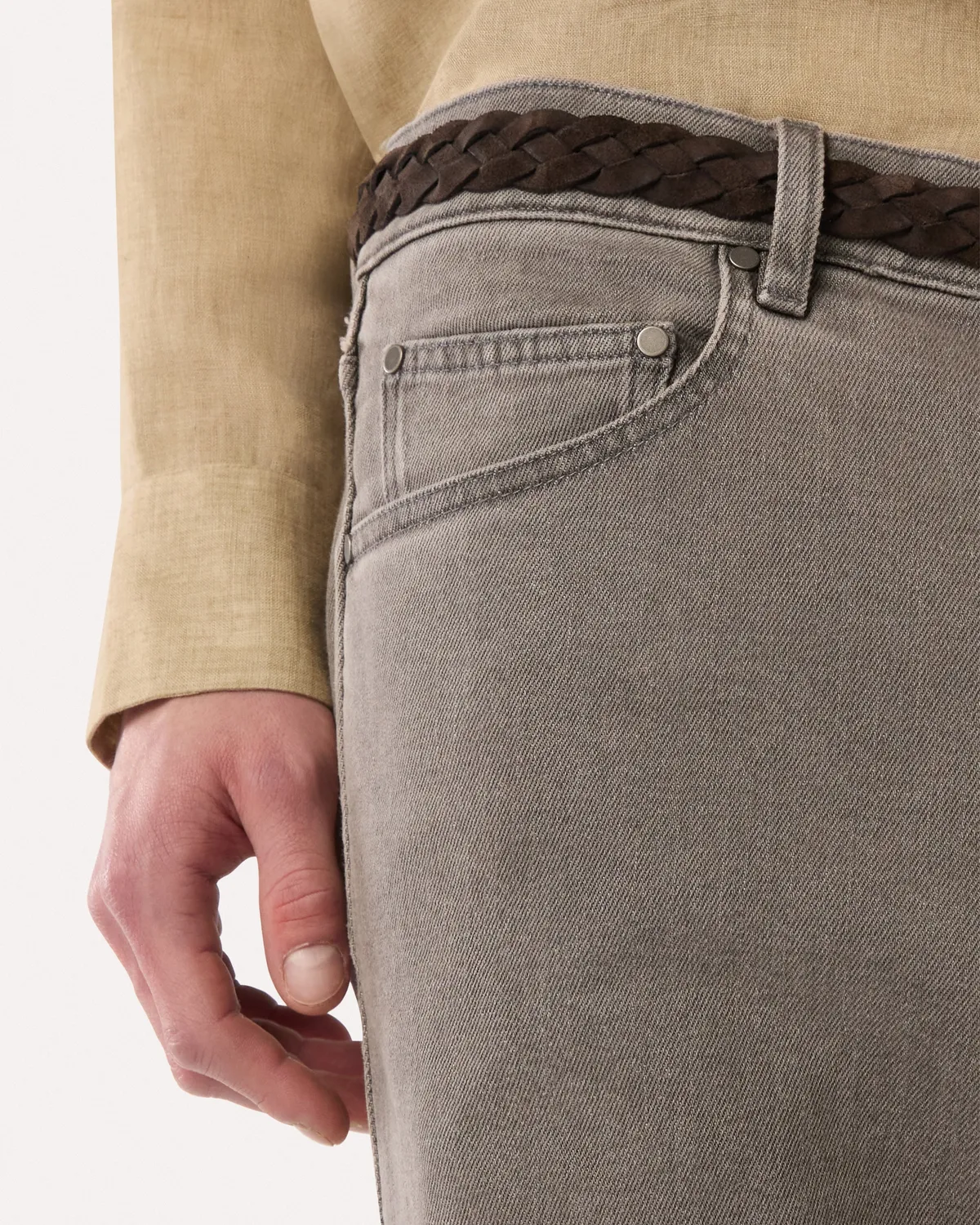 Lardini Jeans grigio carrot fit elastan fondo stretto