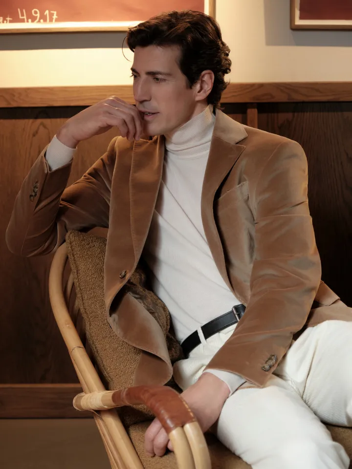 Sand Menswear Sherman Napoli blazer velluto cammello