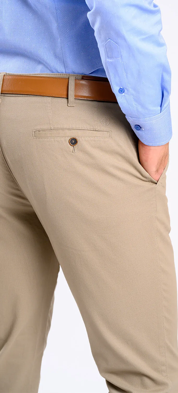 Alain Delon pantalone chino beige slim fit cotone