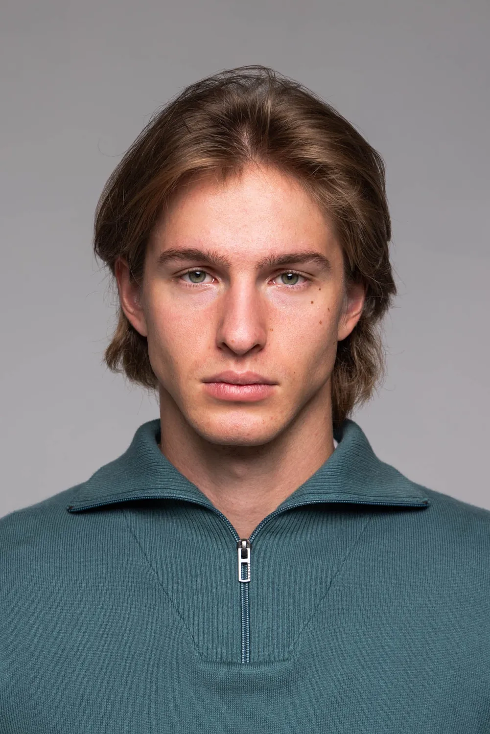 Alain Delon maglione verde con zip taglia M