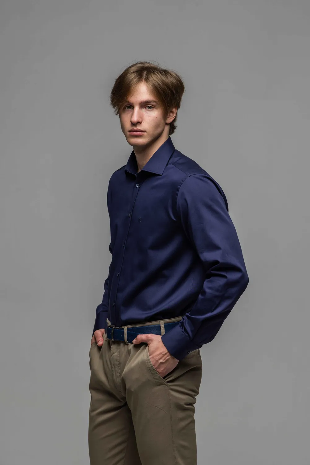 Alain Delon Camicia Blu Navy camicia extra slim fit business