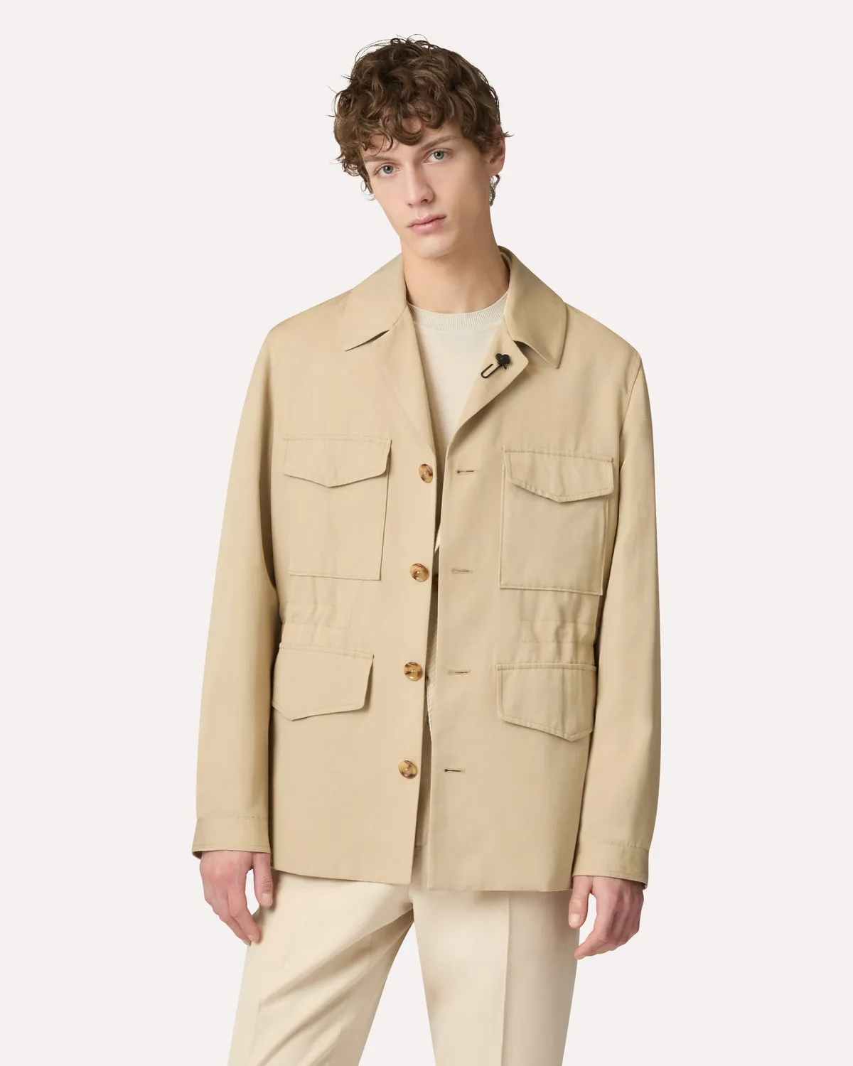 Lardini field jacket cammello EcoVero viscosa 5 bottoni