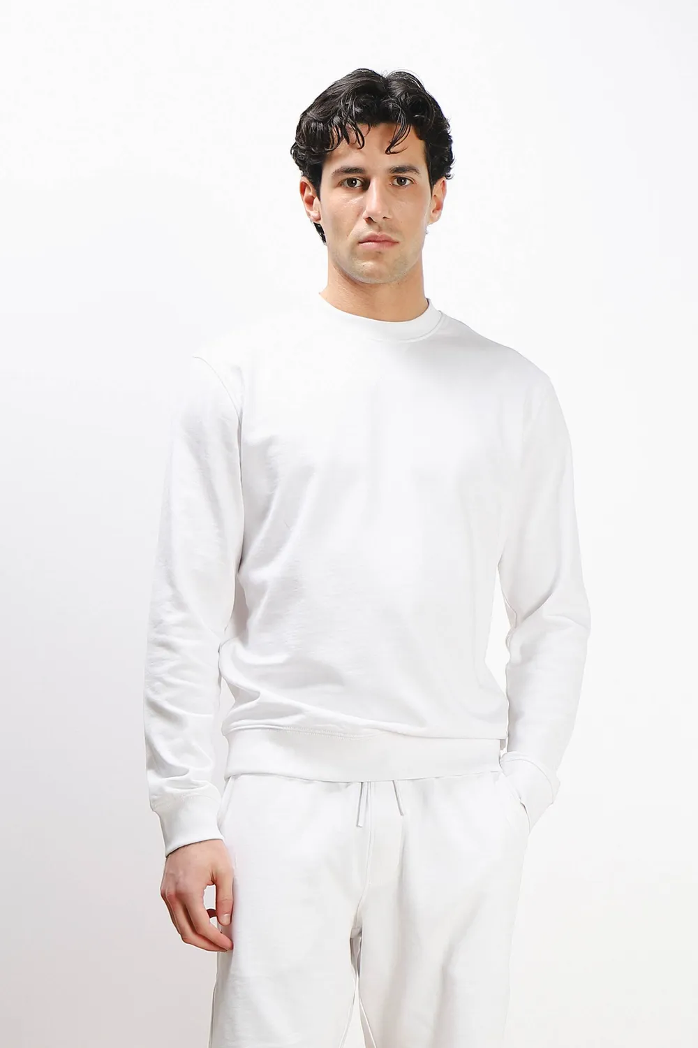 Sonny Bono Basic felpa girocollo bianco cotone