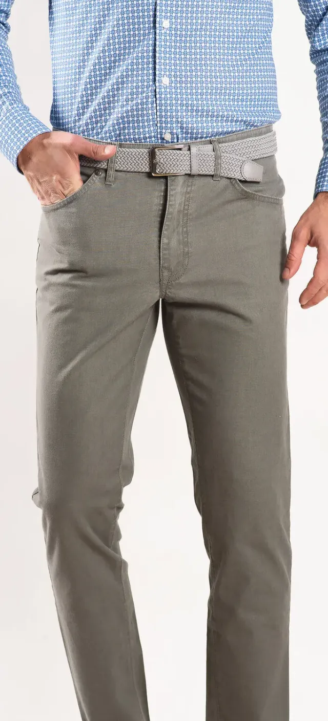 Alain Delon jeans grigio slim fit elasticizzato cotone