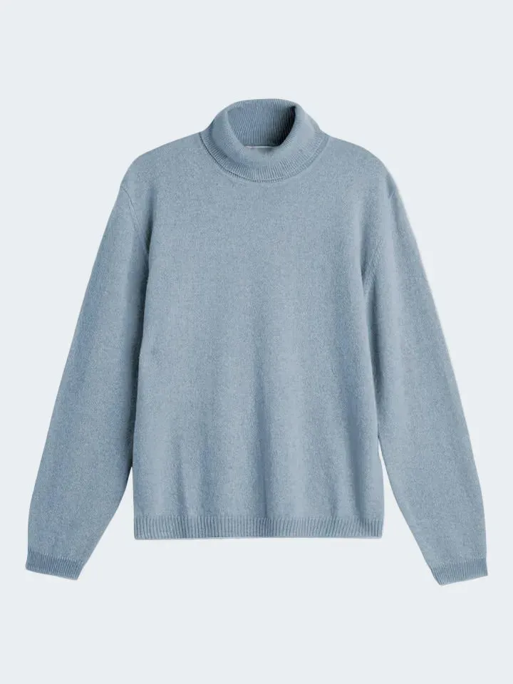 Sand Menswear Delmy Roll dolcevita azzurro lana merino