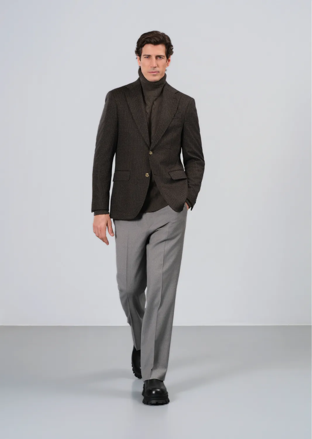 Sand maglione dolcevita cavo cashmere verde oliva