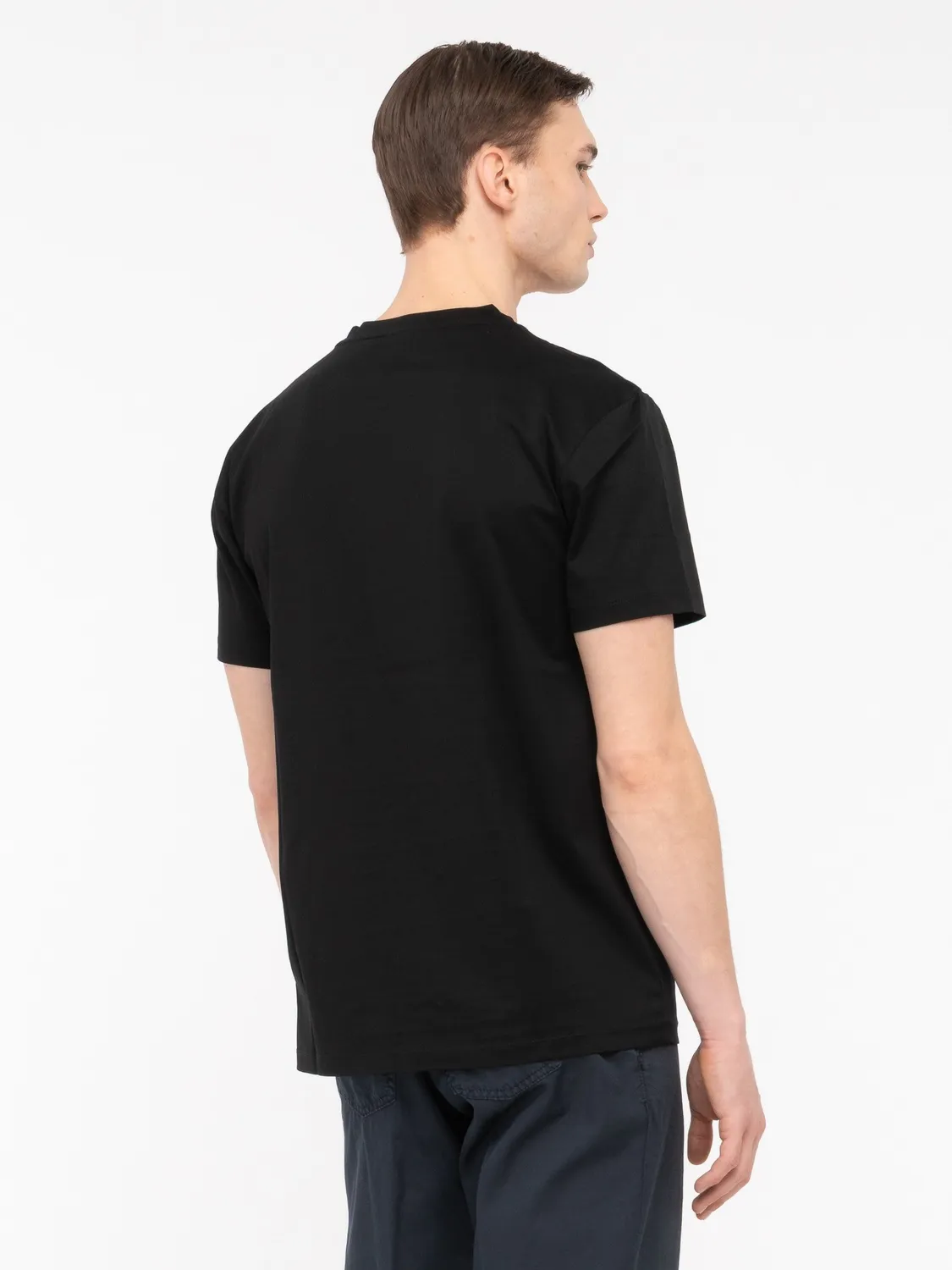 Paoloni T-shirt Jersey Cotone Nero Girocollo