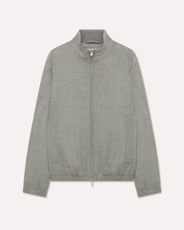 Lardini giubbino grigio lana stretch imbottito zip