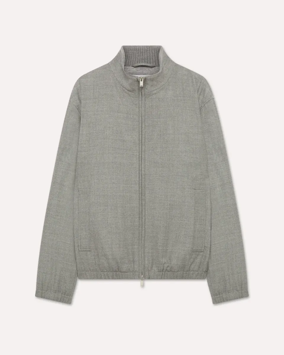 Lardini giubbino grigio lana stretch imbottito zip