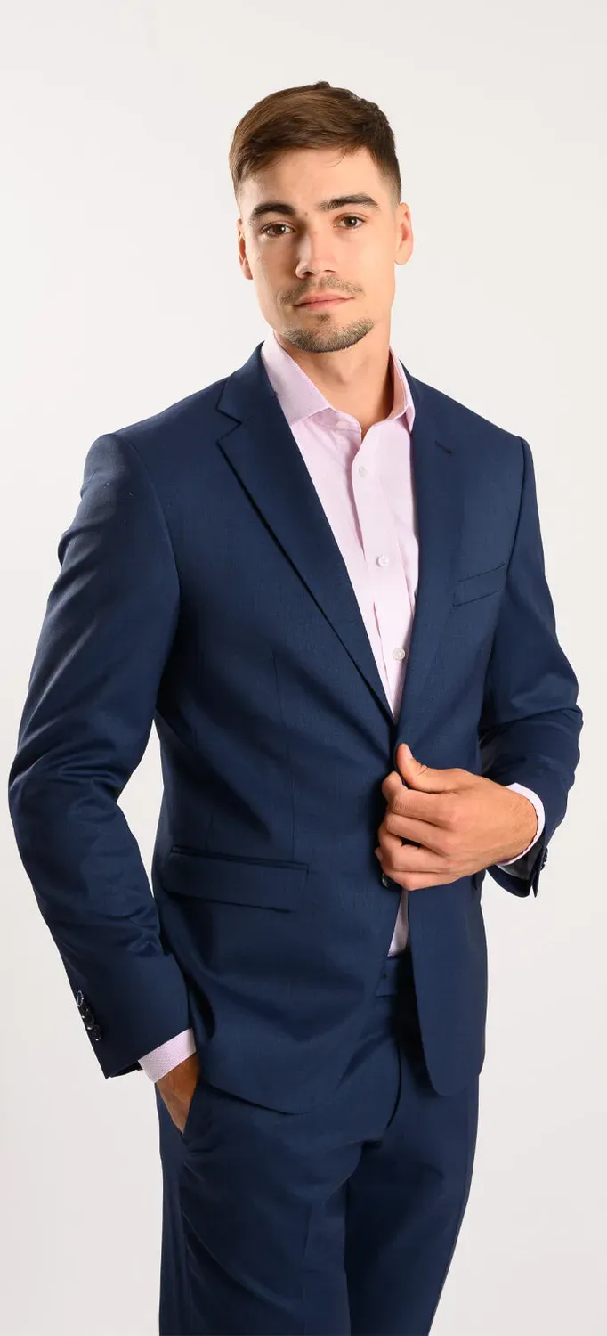 Alain Delon abito uomo slim fit blu navy elasticizzato