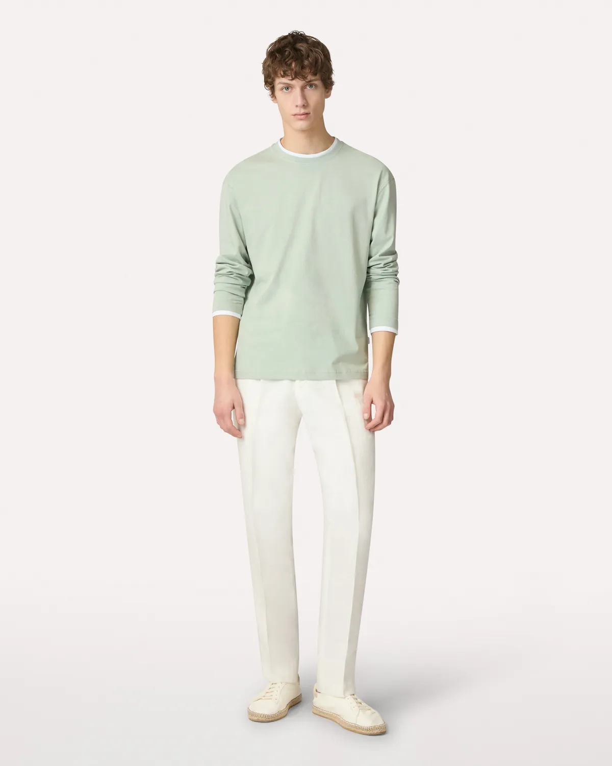 Lardini T-shirt manica lunga salvia cotone Artic