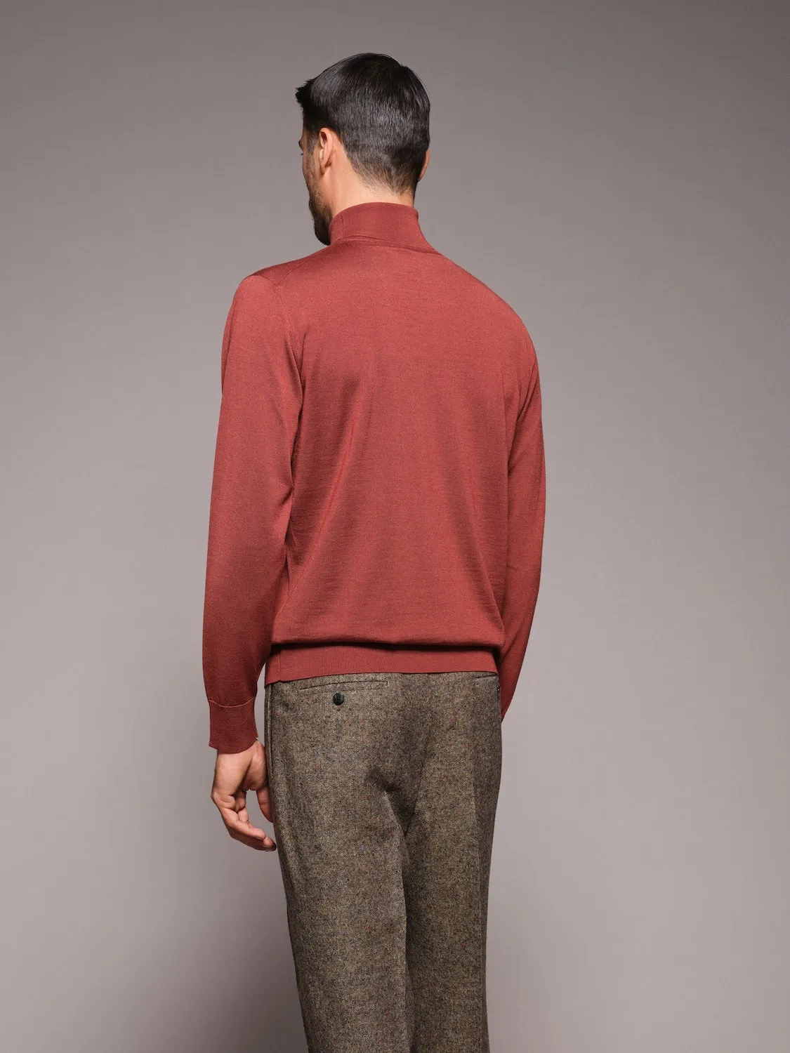 Caruso dolcevita lana seta cashmere rosso