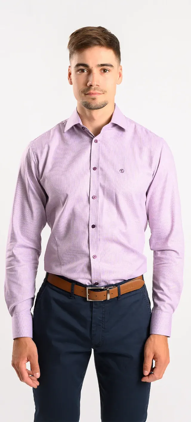 Alain Delon camicia viola uomo extra slim fit