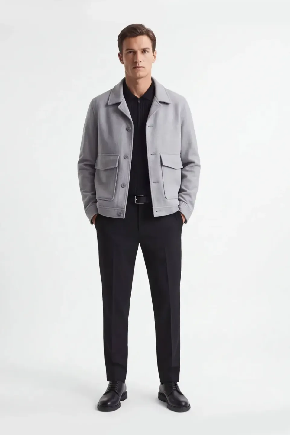 Sonny Bono WA 05201GB 326 giubbotto panno grigio collo camicia