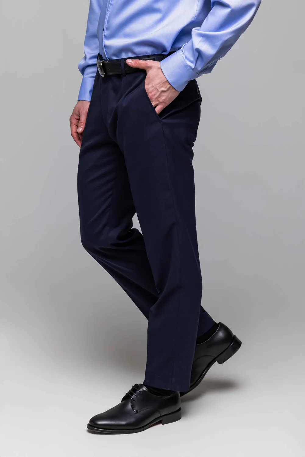 Alain Delon pantalone Basic blu abito Slim Fit lana