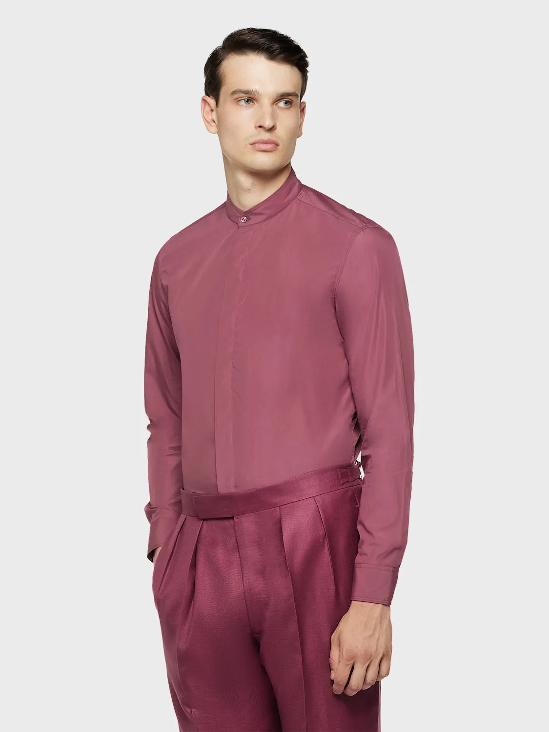 Caruso Butterfly camicia coreana cotone bordeaux