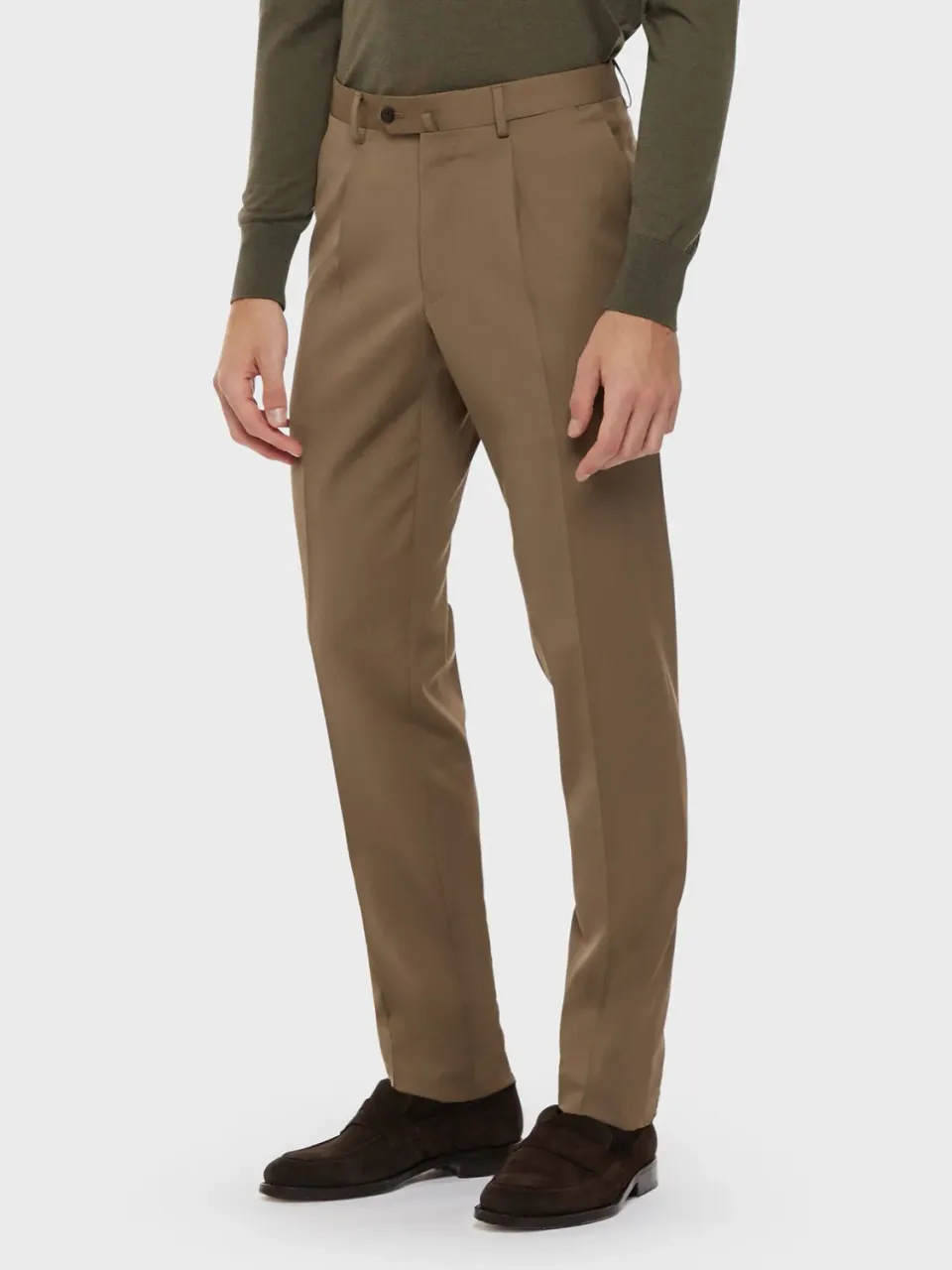 Caruso pantalone slim lana Houdini beige