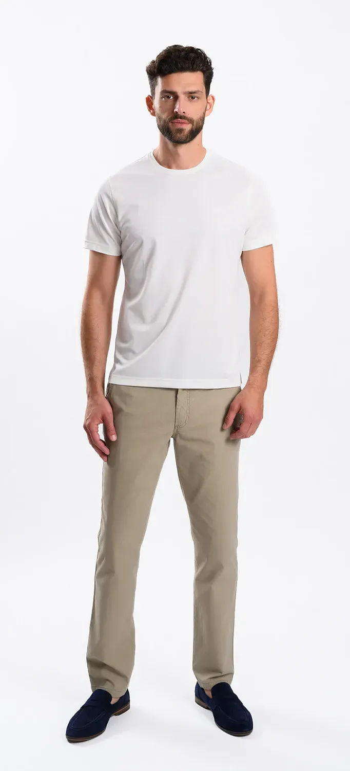 Alain Delon t-shirt bianca slim fit micropima