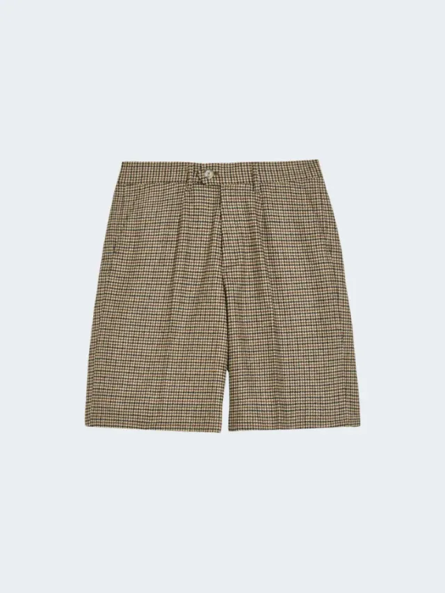 Sand Dori W shorts pied-de-poule lana vita alta