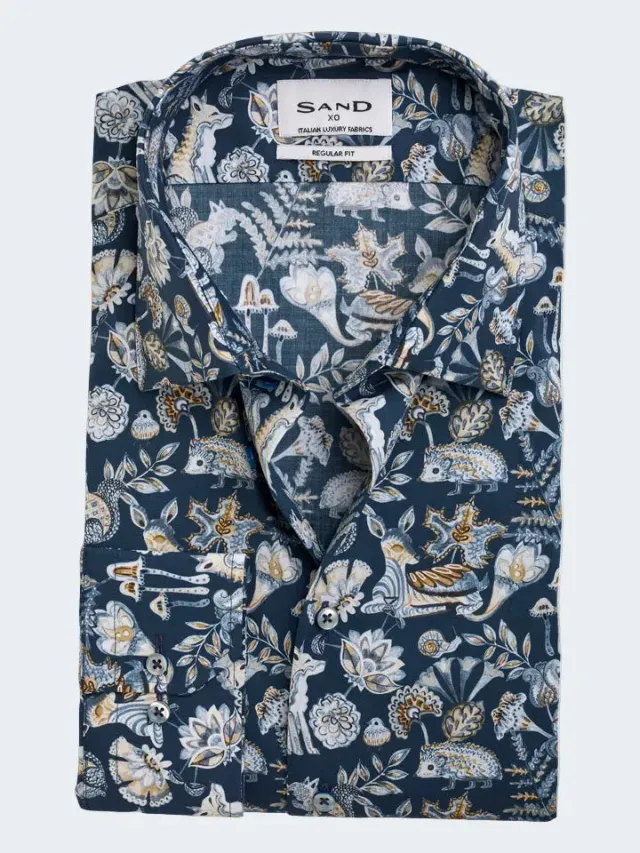 Sand Menswear Gordon SC camicia popeline fantasia regular