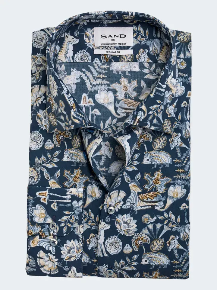 Sand Menswear Gordon SC camicia popeline fantasia regular