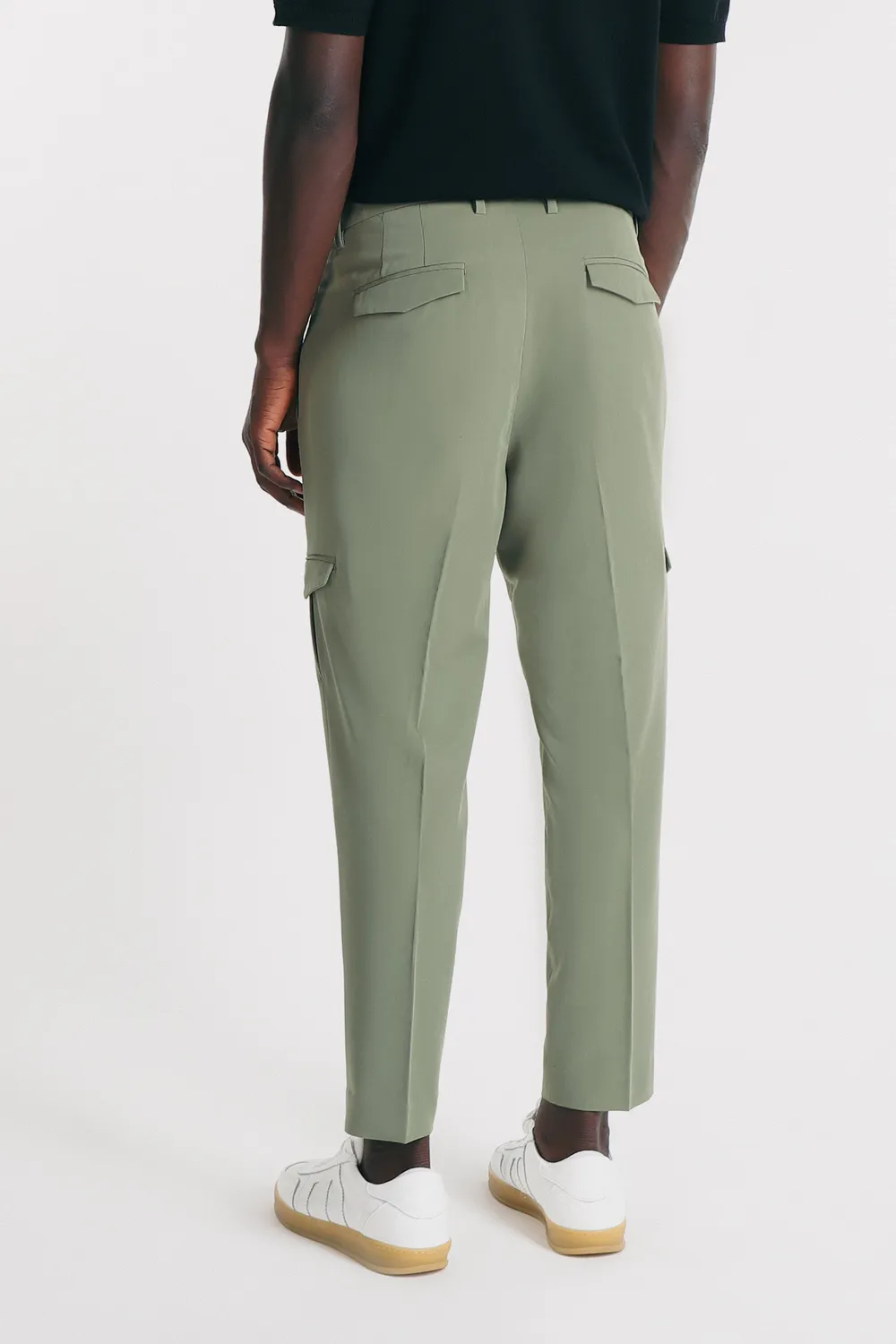 Sonny Bono pantaloni stretch tascone verde militare