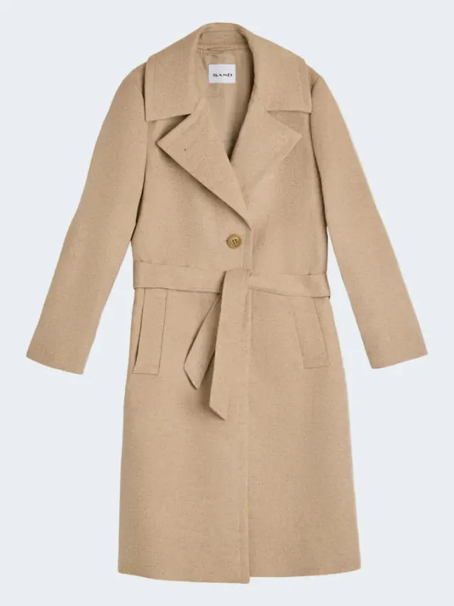 Sand Menswear W Clareta Midi cappotto cammello cashmere