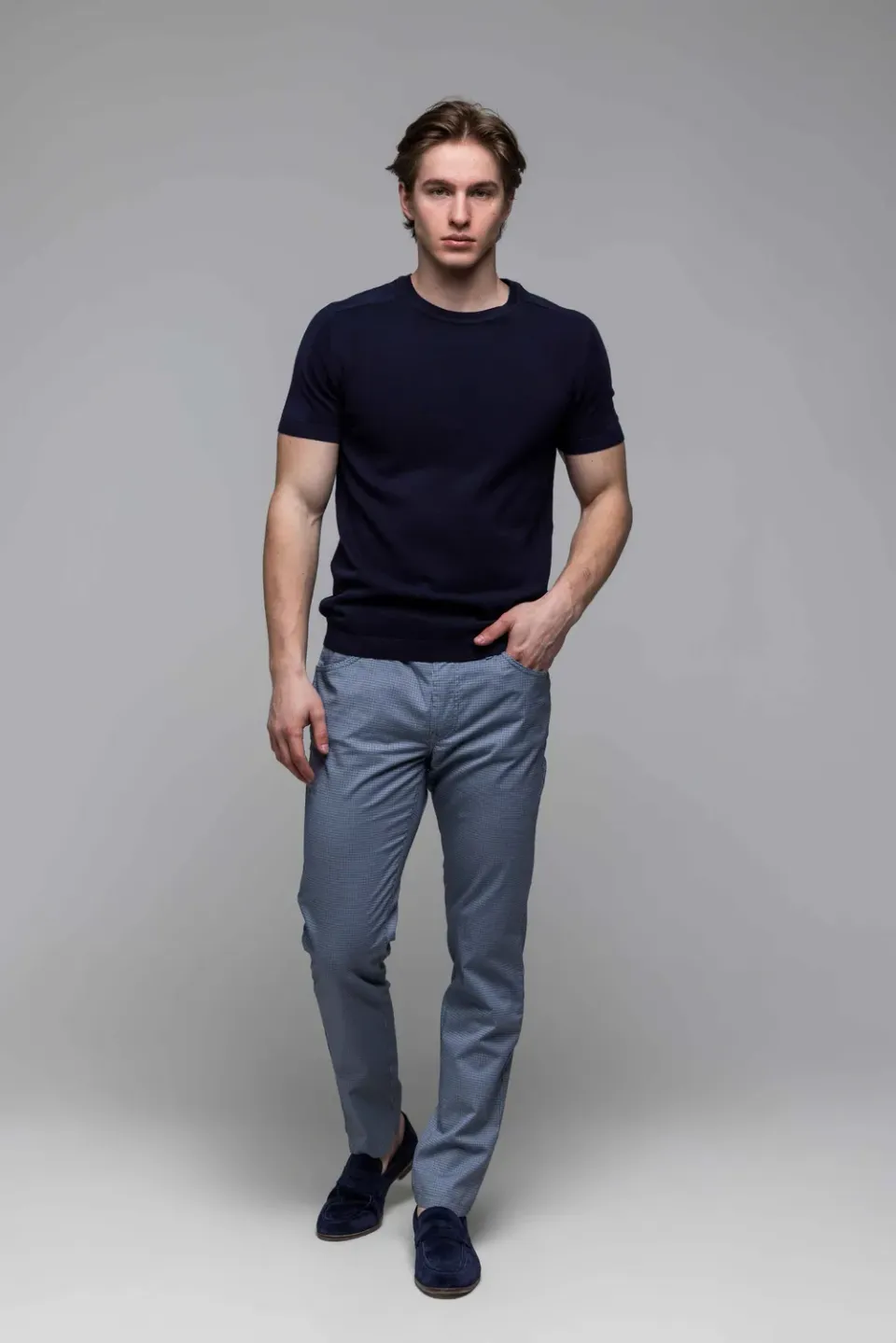 Alain Delon T-Shirt Blu Maglia Cotone 100% L