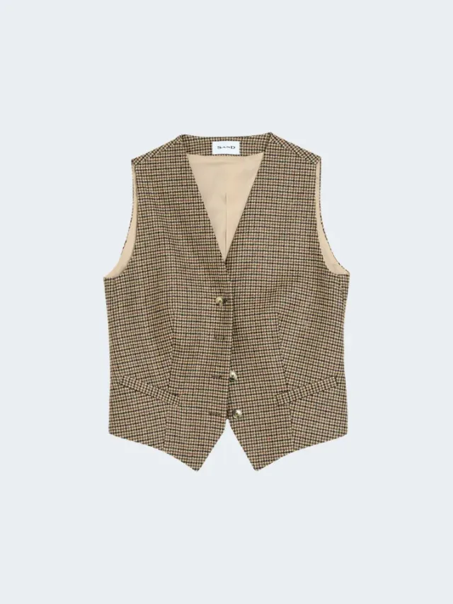Sand Menswear 6018 W Rubino gilet lana pied-de-poule