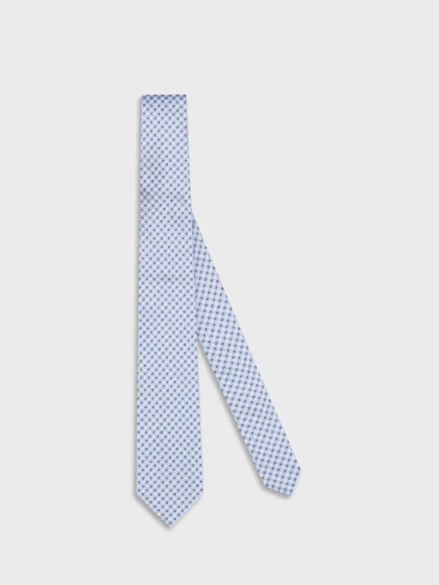 Caruso cravatta seta jacquard azzurra