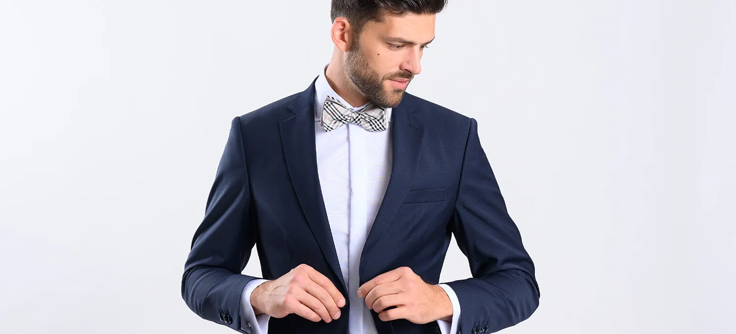 Alain Delon abito slim fit blu quadretti XL