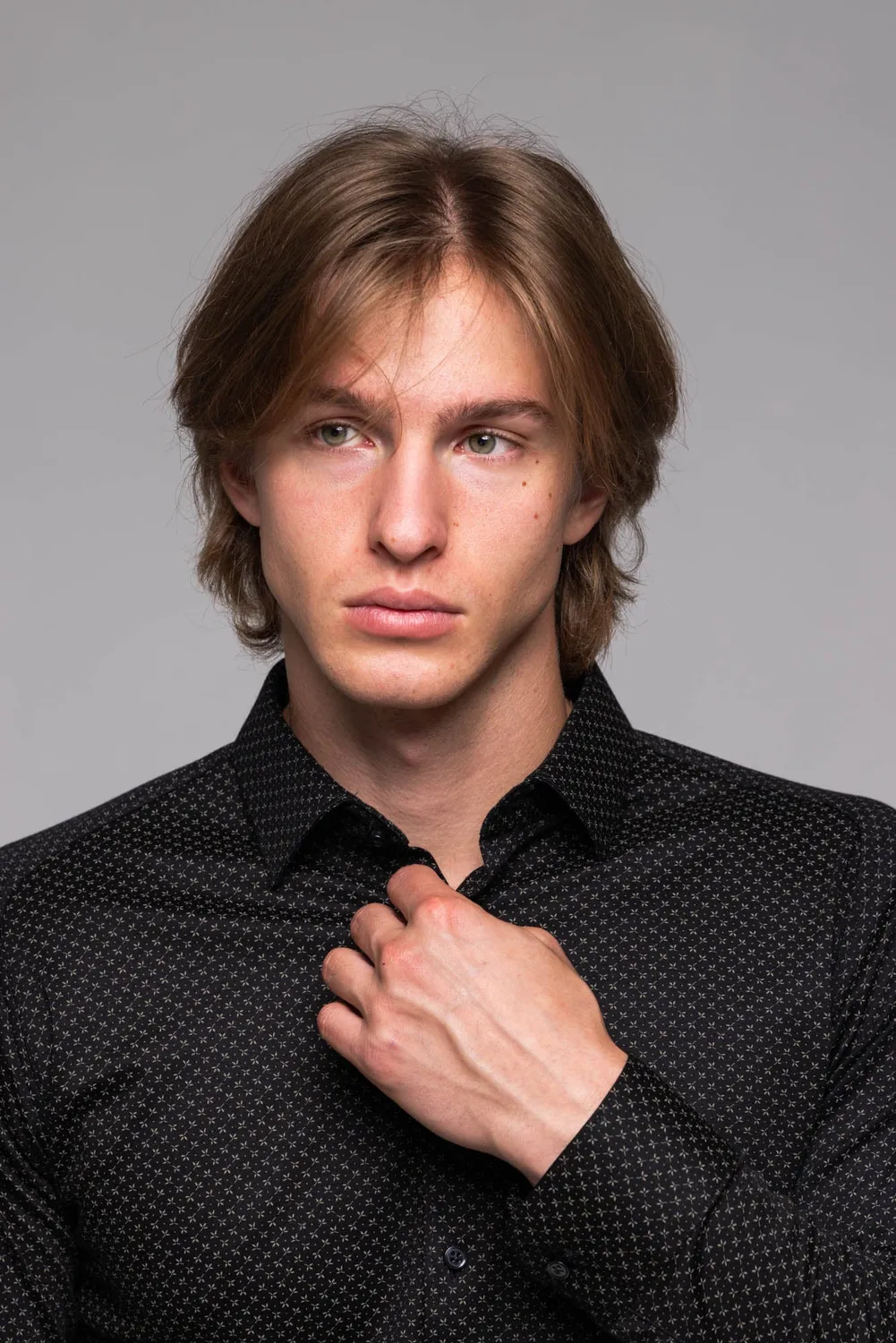 Alain Delon Extra Slim Fit camicia nera elasticizzata