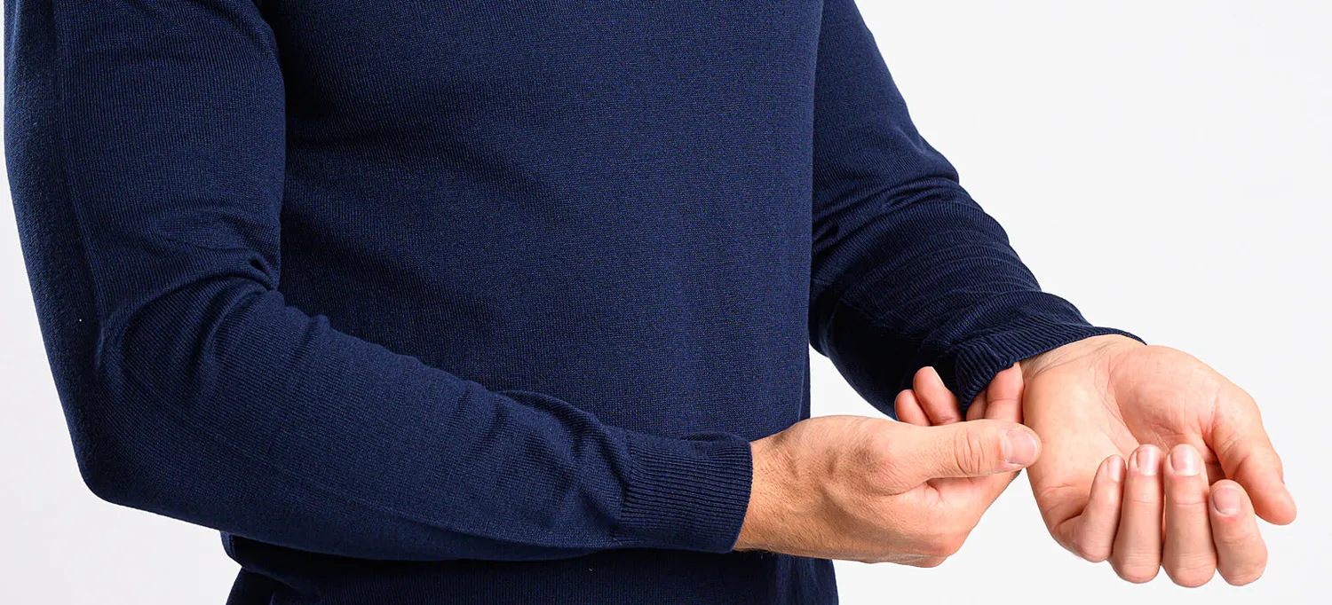 Alain Delon maglione girocollo blu navy in cotone