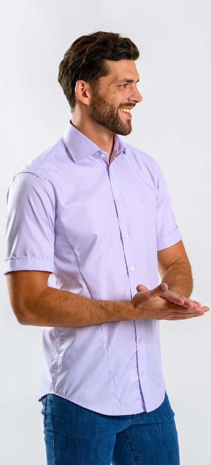 Alain Delon Extra Slim Fit camicia viola manica corta